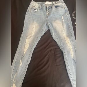 Indigo Rein Blue Skinny Jeans Distressed Style